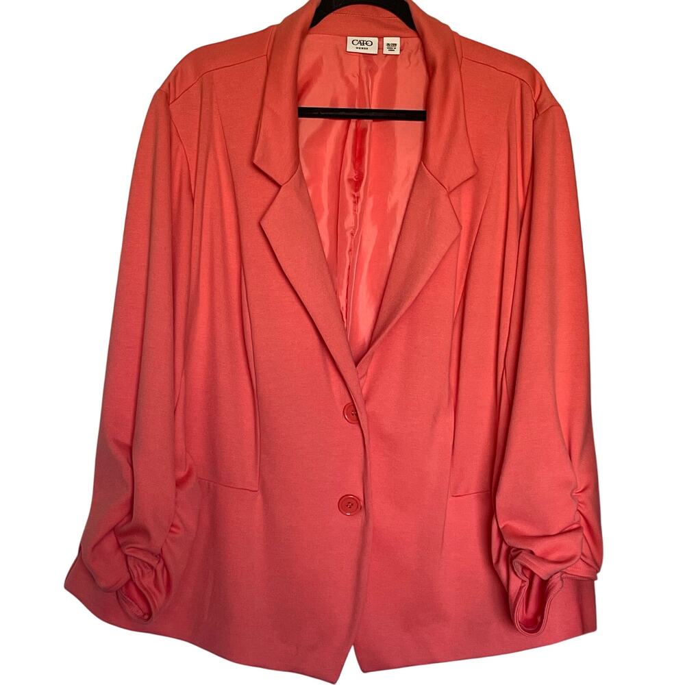 CATO Blazer 26/28W Coral Stretchy Business Casual‎ Career